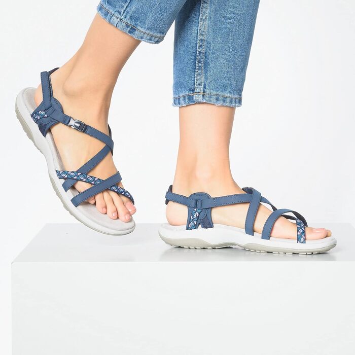 Сандли Skechers Reggae Slim-Vacay для жінок (42 EU, темно-синій ремішок Duraleather)