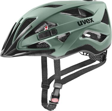 Велошолом Uvex Active CC універсальний, зелено-чорний, 52-57 см, індивідуальне регулювання, сумісний з LED