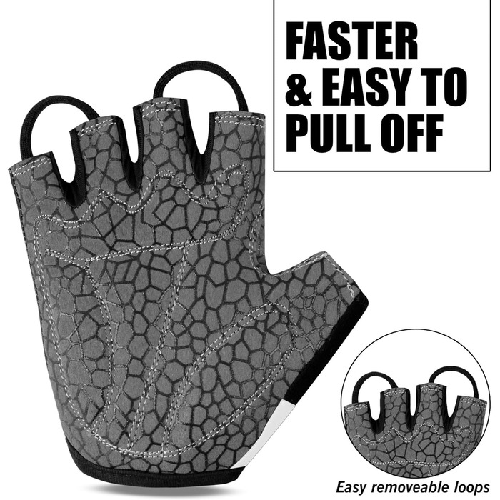 Велосипедні рукавички Westwood Fox, півпальчикові, унісекс, з підкладками на ручках, неслизькі, для MTB та шосе, літні, розмір L, білі