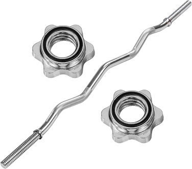 Гриф для штанги MOVIT Profi SZ 30 мм, вигнутий, 120/130 см, хромований або чорний, з гвинтовим або пружинним замком