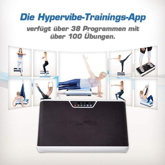 Віброплатформа Hypervibe G10 v2 для фітнесу та оздоровлення, біло-чорна