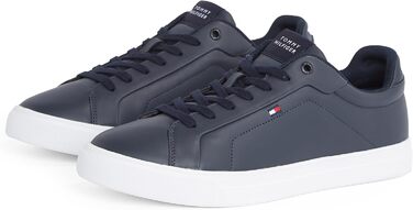 Шкіряні чоловічі кросівки Tommy Hilfiger Low Icon Court Leather Flag Essential, сині (розмір 45 EU)