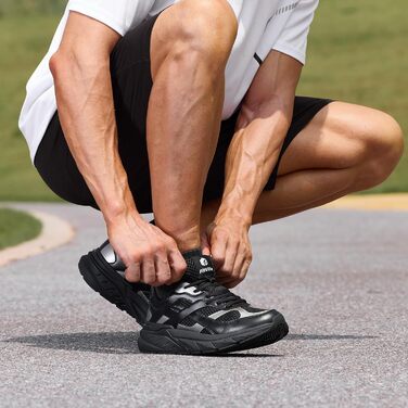 Чоловічі кросівки для бігу FitVille Neo V6 X-широкі (46.5 EU) - чорні з сріблястим, для активного відпочинку та фітнесу