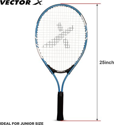 Ракетка для тенісу Vector X VXT-520, графітова, 25 дюймів (3/4 чохол), синя - легка, міцна, з амортизацією