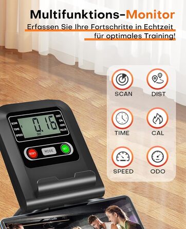 DMASUN Hometrainer: Електричний велотренажер з магнітним опором, LCD-монітором, комфортним сидінням (до 160 кг), чорно-помаранчевий