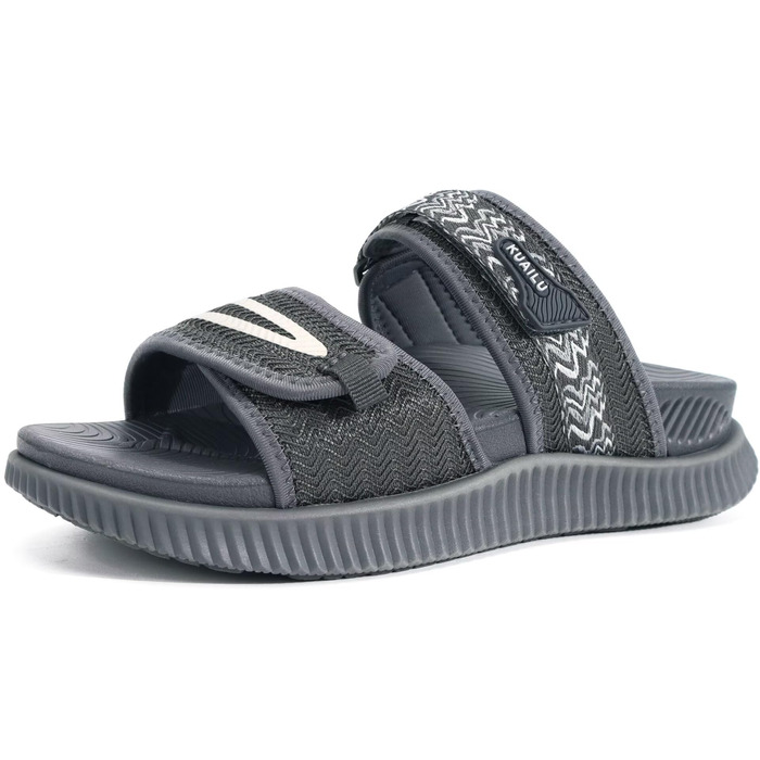 Спортивні сандалі KuaiLu жіночі з м'якою устілкою, ортопедичні для підтримки підошви, літні відкриті босоніжки для активного відпочинку та прогулянок (Сірі, 39 EU)