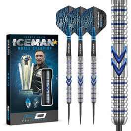 Преміальний набір дротиків Red Dragon Gerwyn Price Iceman Midnight Edition з вольфраму з крилами та стрижнями