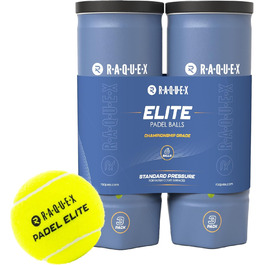М'ячі для падел-тенісу Raquex Elite – Доза 6 шт. – 2 швидкості – Elite Pace Padel Pro для швидкої гри