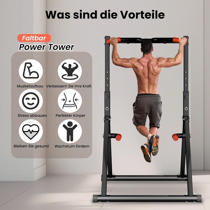 Спортивний комплекс Klimmzugstange Freistehend: турнік, бруси для віджимань, розкладна штанга для підтягувань, тренажер для дому, силові тренування, фітнес-обладнання (чорний, багатофункціональний)