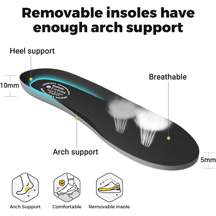 Кросівки для бігу FitVille чоловічі широкі, спортивні, легкі, кросівки для ходьби, чорні, 44 EU