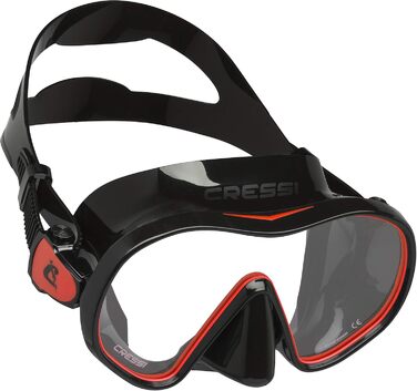 Набір для дайвінгу Cressi F-Dual + Supernova Dry: маска і сухий трубка, унісекс, чорний/червоний, універсальний розмір, для снорклінгу та дайвінгу