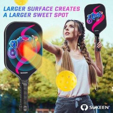 Набір пікбол-ракетки Sukeen: 2 ракетки з фібергласовою поверхнею. Підходить для чоловіків та жінок.