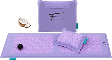 Fitem XL Акупресурний килимок з подушкою, 100% натуральна кокосова начинка, для масажу, зняття болю у спині та шиї, релаксація, покращення сну