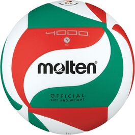 Волейбольний м'яч Molten V5M4000-DE білий/зелений/червоний, розмір 5, ігровий, для змагань