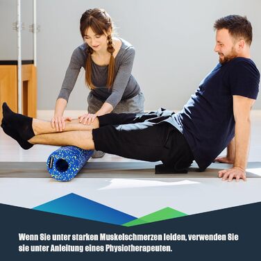 Набір фасцій ролів Nooncrazy з мішком та постерами для тренувань: рол, м'яч, дуоб'яч. Для розслаблення м'язів та покращення метаболізму. Синьо-зелений