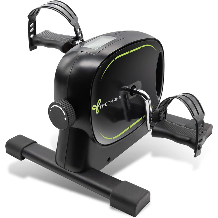 Тренажер для ніг Tretmann Basic Pedaltrainer — міні-велосипед для літніх людей та реабілітації, стійкий та безшумний, чорно-зелений