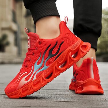 Кросівки для чоловіків та жінок, спортивні, для бігу та ходьби, з повітряною подушкою, дихаючі, розмір 39-46, білі (9189 Crot, 45 EU)