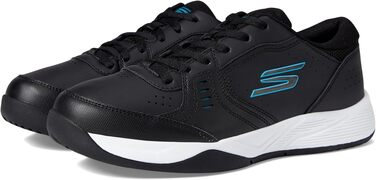 Жіночі кросівки для піклболу Skechers Viper Court Smash для залів та вулиці, Relaxed Fit, чорний/синій, розмір 36 EU