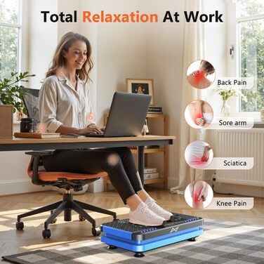 Платформа для вібраційного тренування AXV: масаж, схуднення, лімфодренаж. Для жінок та чоловіків. Чорно-синій колір