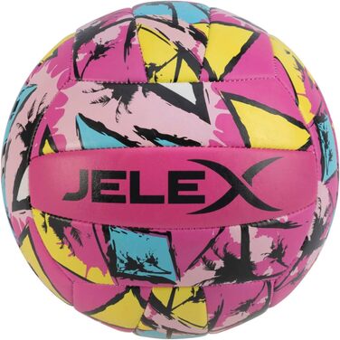 JELEX Volley Beach - волейбольний м'яч для пляжу та залу, розмір 5. Підходить для початківців, професіоналів, молоді та дорослих. Тренувальний м'яч з латексним шаром та 18-панельною конструкцією. Колір: зелений (рожевий).