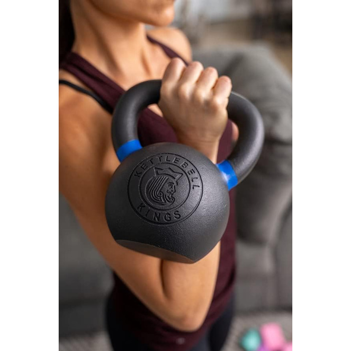 Kettlebell Kings гиря з порошковим покриттям для жінок і чоловіків, довговічна сталева гиря