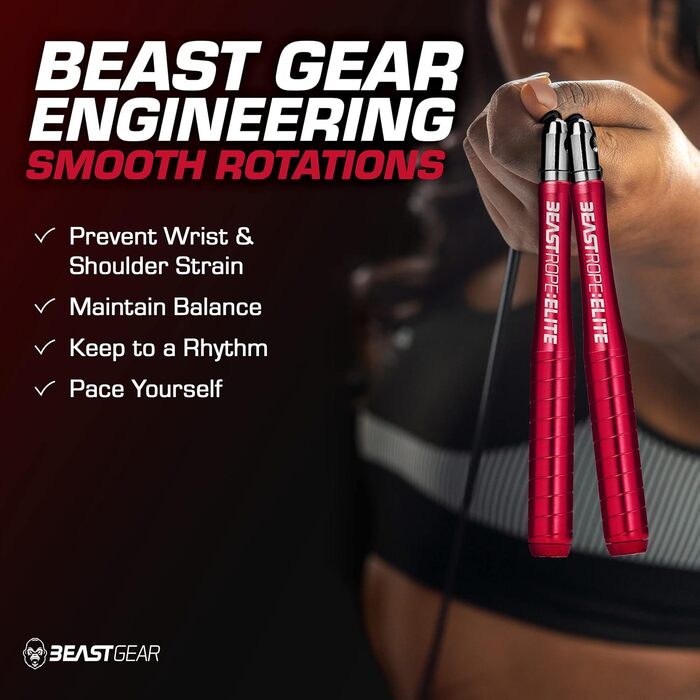 Скакалка Beast Gear для дорослих — фітнес-скакалка для швидкісних тренувань, кардіо, боксу, MMA, схуднення, для залу та вулиці