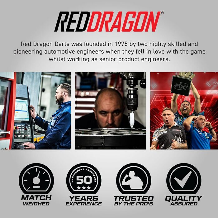 RED DRAGON Game On професійний набір сталевих дротиків з оперенням та шафтами для дартсу