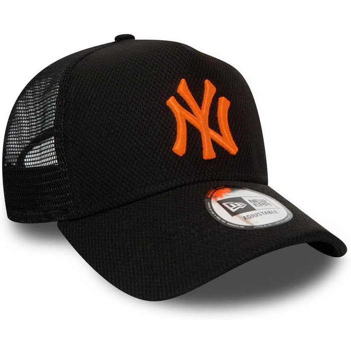 Кепка-тракер New Era Los Angeles Dodgers Camouflage Infill A-Frame Adjustable — чорна з неоново-помаранчевим