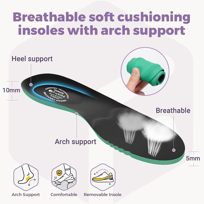 Жіночі кросівки для бігу FitVille з широкою стопою: дихаючі, легкі, зручні для ходьби (38 EU, чорний)