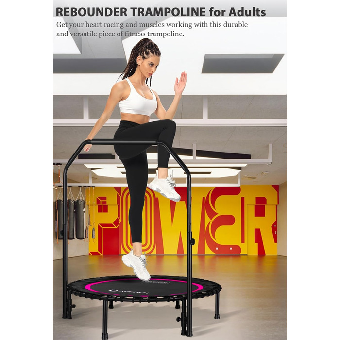 Трамплін для дому DARCHEN, 100 см, до 200 кг, з поручням, червоний