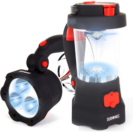 Ліхтар кемпінговий Duronic Hurricane з сигналом тривоги та Powerbank, USB, з ручкою