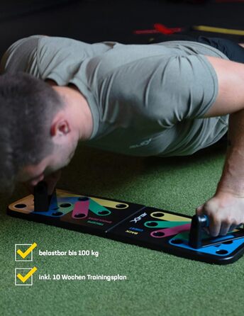JELEX Tornado дошка для віджимань Push Up, багатофункціональна, 64×19 см, ABS-пластик, з антиковзаючими накладками та 10-тижневим тренувальним планом