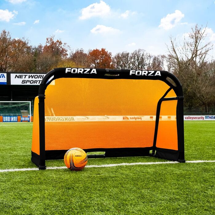 Складані алюмінієві футбольні ворота FORZA 1,5x0,9 м з сумкою, помаранчеві