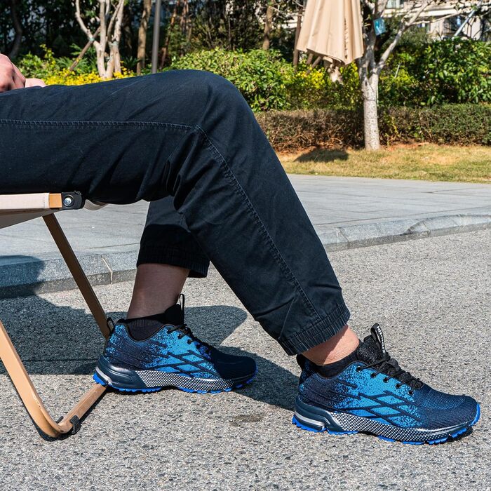 Hitmars Кросівки для чоловіків та жінок. Спортивні, для бігу та занять спортом. Чорний колір, розміри 36-48 EU (37 EU, блакитні)