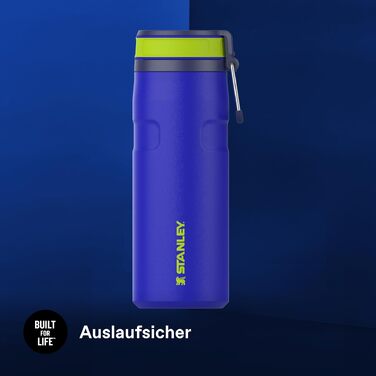 Термос-пляшка Stanley 1913 IceFlow Twist Flip 0.47 л, Cobalt Chartreuse — вакуумна сталева пляшка для напоїв