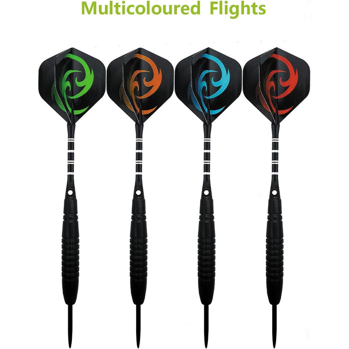 Сталеві дротики Dartpfeile (12 шт) 23г: Професійний набір для дартсу з металевим вістрям, алюмінієвим стеблом та 40 пір'ями
