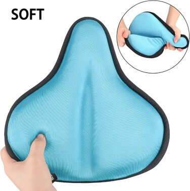 Покриття для велосипедного сидіння Sattelbezug, 27 x 25 см, широке, гелеве, для стаціонарних велосипедів, велотренажерів, спиннингу, з гелевою подушкою, м'яке, небесно-блакитне