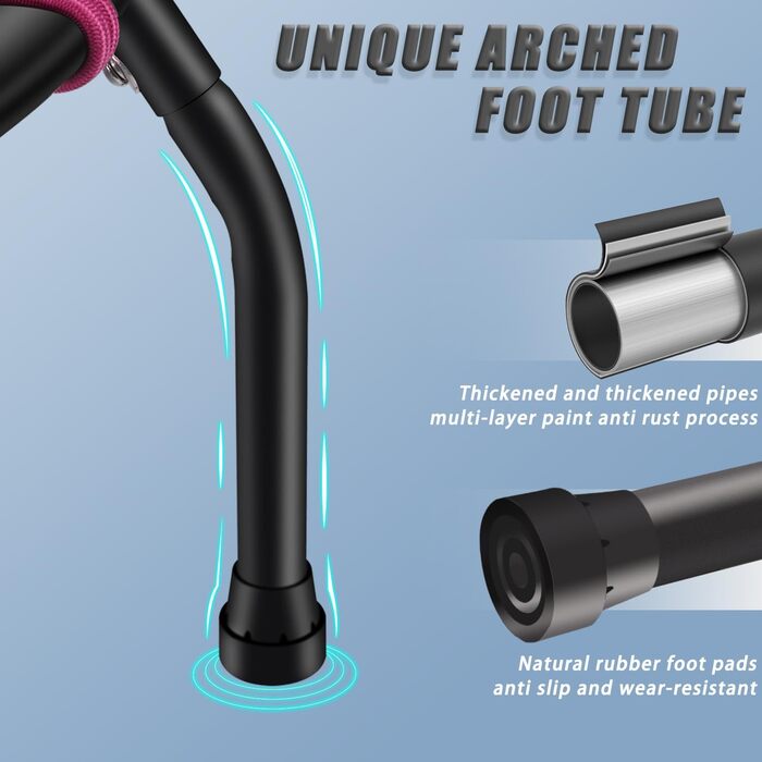 Трамплін для фітнесу 112 см, міні-трамплін для дому, рожевий, регульована ручка, вантажопідйомність до 150 кг