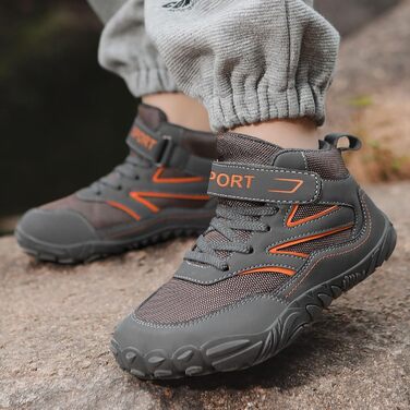 Дитячі трекінгові черевики для туризму та активного відпочинку, водонепроникні, спортивні кросівки для хлопчиків та дівчаток, зручні та легкі, з клямками (30 EU, Zz1 Grey)