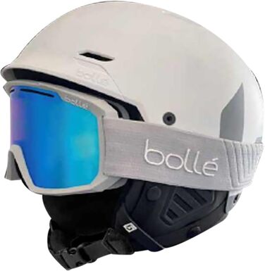 Шолом для сноуборду та гірськолижного спорту Bollé Combo Mute + Maddox з маскою – шолом з технологією MIPS, антизапітніюча маска з широким полем зору, білий матовий L