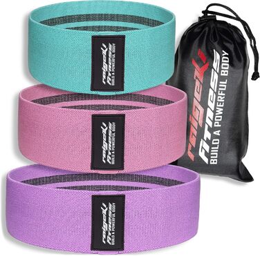 Стрічки для фітнесу Raigeki Fitness: набір з 3 шт. для силових тренувань, стегон та сідниць (Loop Resistance Bands)