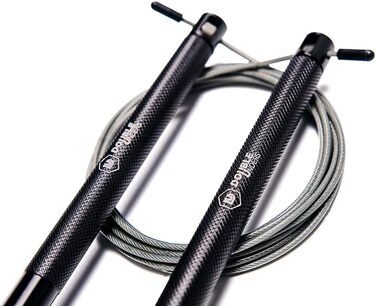 Скакалка Springseil Speed Rope: регульований, для CrossFit, боксу, фітнесу. Металеві ручки, срібно-чорний колір