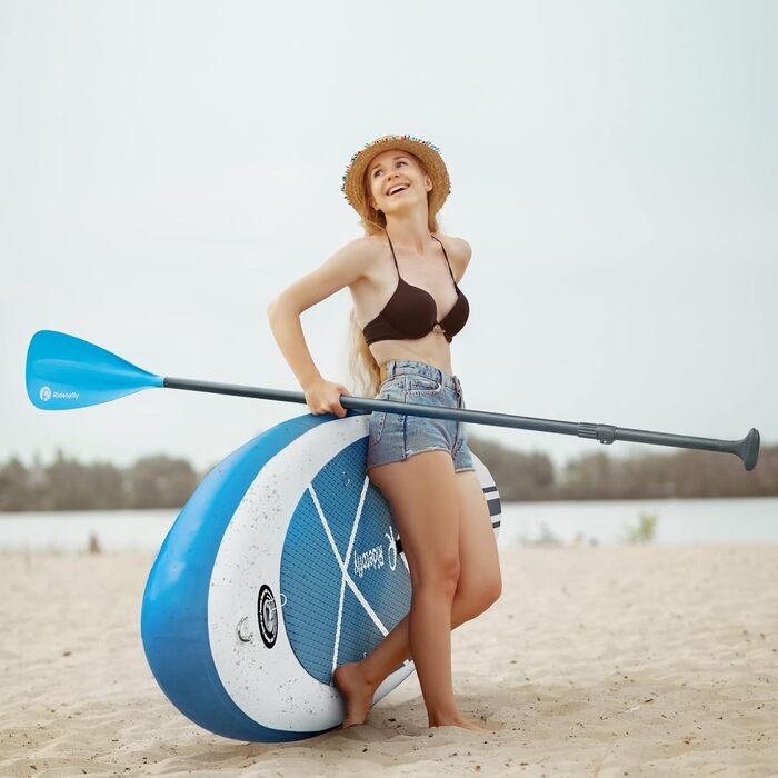 Надувна SUP-дошка Ridetofly SU01, комплект для веслування, йоги та риболовлі, синя, 27,7 x 81,3 x 15,2 см