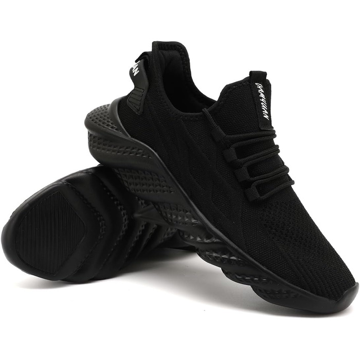 Чоловічі спортивні кросівки для бігу, тенісу, джогінгу та ходьби. Легкі, дихаючі, чорні, розмір 45 EU