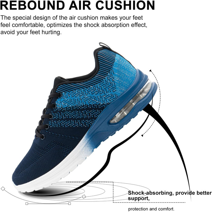 Кросівки для бігу Hitmars: чоловічі та жіночі, спортивні, для тенісу, фітнесу, бігу та джогінгу. Легкі, білі, чорні, сині. Розміри EU 36-48 (44 EU)