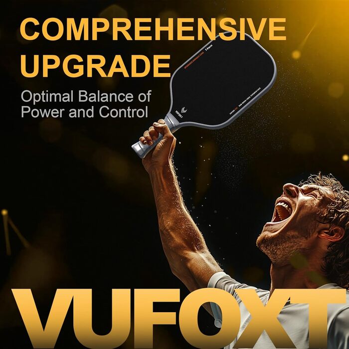 Набір для піклболу: 2 ракетки, м'ячики, стрічки, сумка та очисник. Легкі ракетки з покриттям з рохли та скловолокна, PP-ядро 14 мм, USAPA.