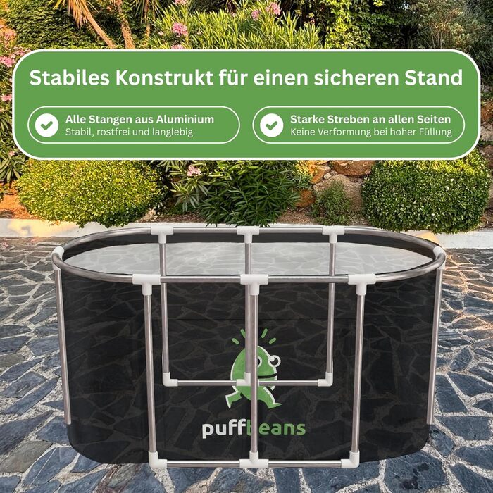 Преміум овальна крижана ванна 120 см — складна мобільна крижана бочка для дорослих з алюмінієвим каркасом та термоізоляцією для відновлення та релаксації, для дому та вулиці