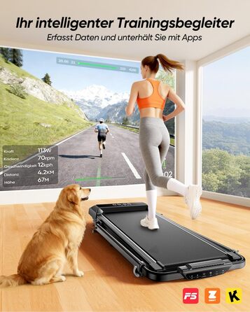 Біговий доріжка для дому з нахилом 5 в 1, 12% нахил, 2.5HP, складана, для дому та офісу, LED-дисплей, до 136 кг, без встановлення (чорно-біла, 137.01*71.81*13.00 см)