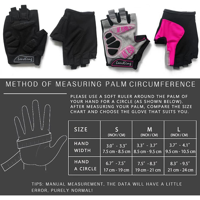 Спортивні рукавички для фітнесу eerKing: дихаючі рукавички для занять спортом, велотренувань, йоги та танців (рожеві, з гелевою підкладкою, розмір L)