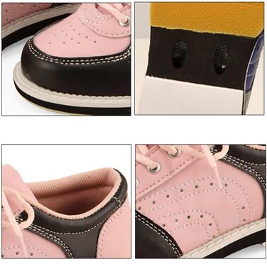 Жіночі дитячі дорослі bowling shoes bowling shoes шкіряні дихаючі амортизуючі унісекс 38 EU рожеві